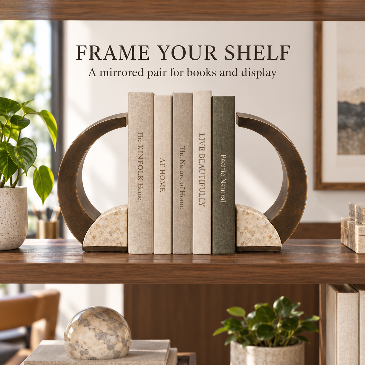 Crescent Frame Bookends
