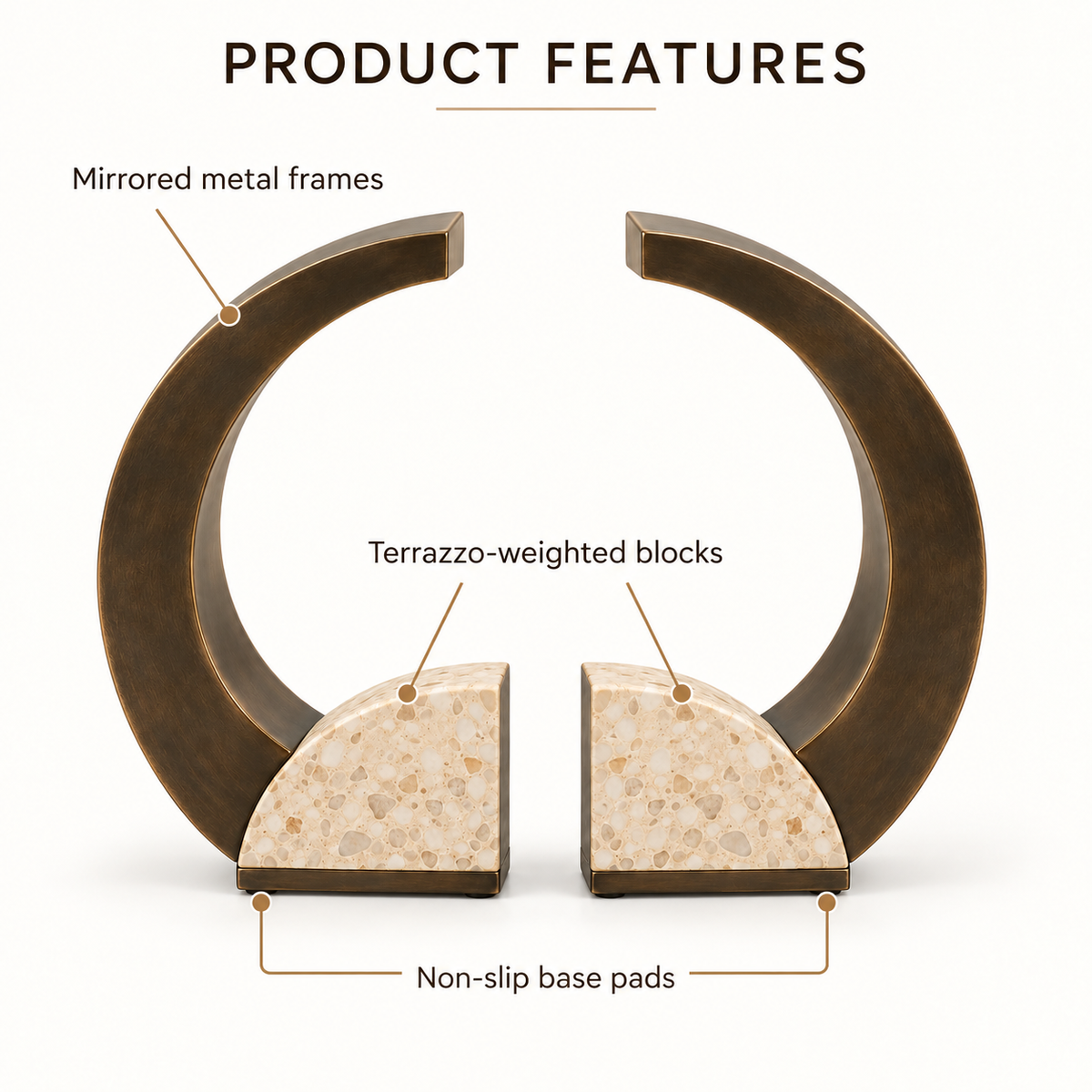 Crescent Frame Bookends