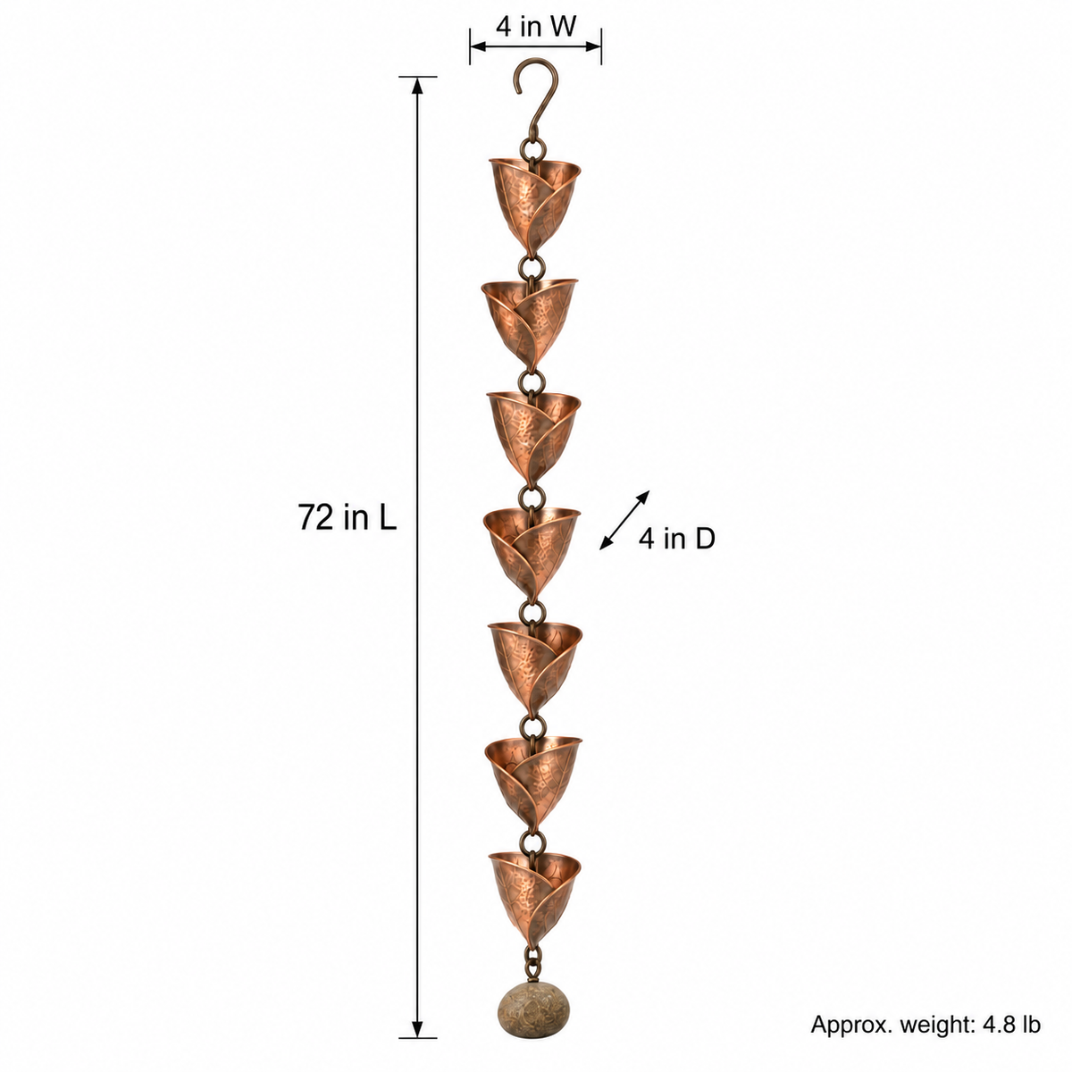 Folded Leaf Rain Chain
